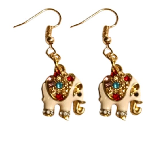 SHOPATLUXE JEWELRY Jewelry - Rose Gold Indian Elephant Earrings